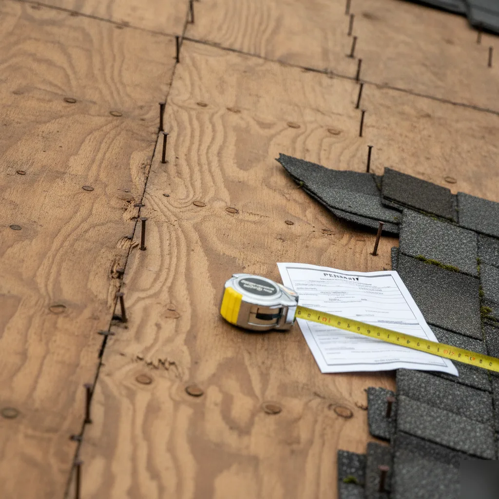 Roof decking permit paperwork detail brownsburg