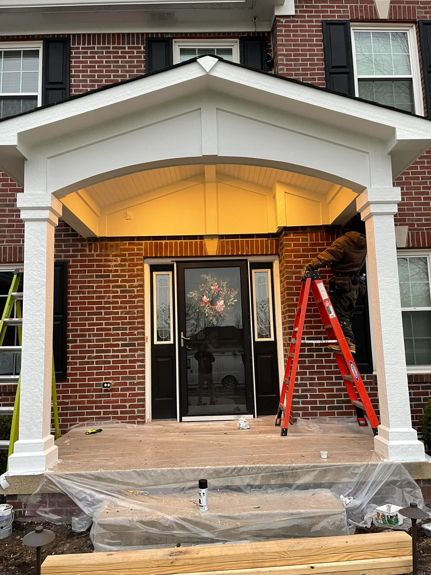 Completed deck and porch construction in Brownsburg Indiana by Terry Brodnik Group