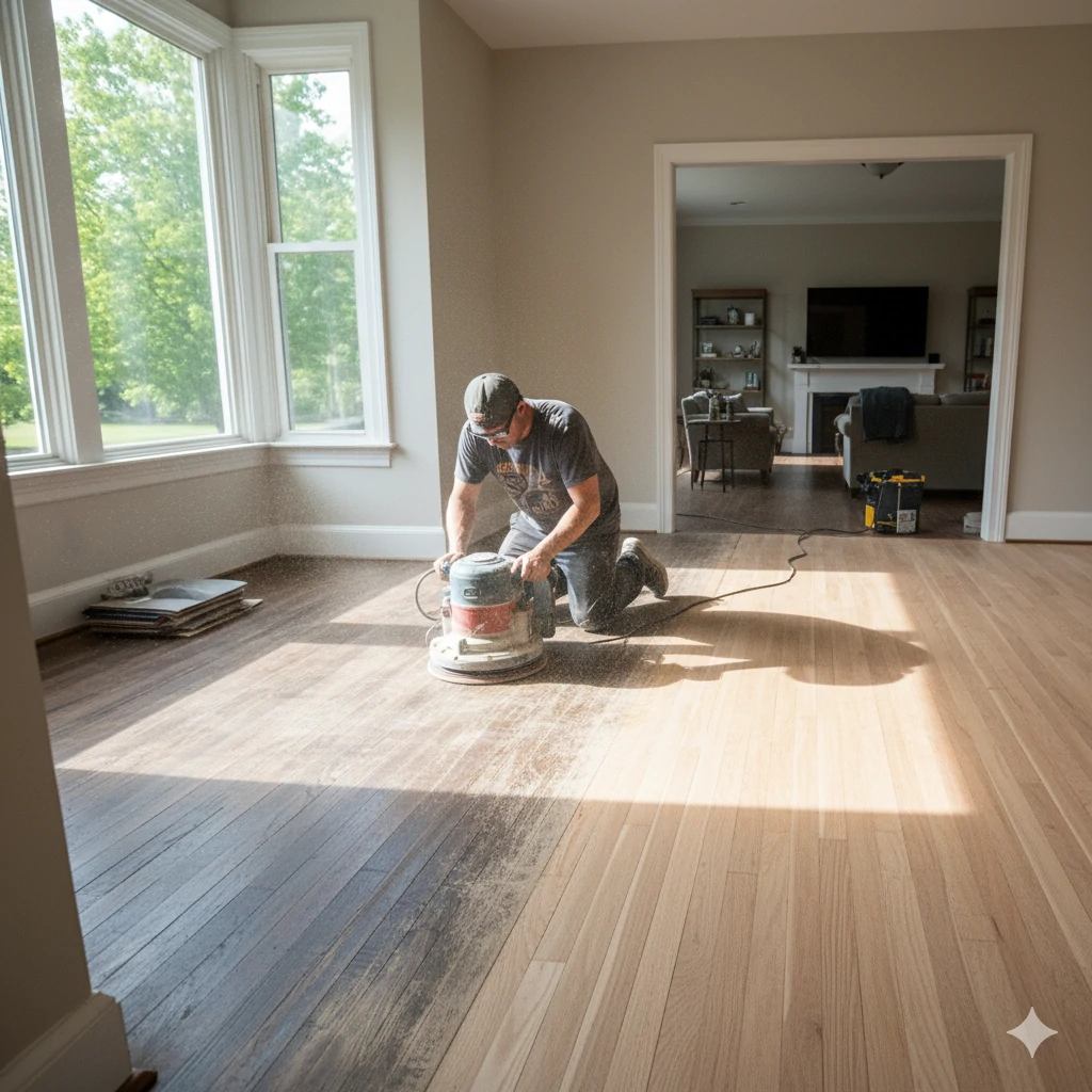 Floor refinishing and sanding in Brownsburg IN by Terry Brodnik Group