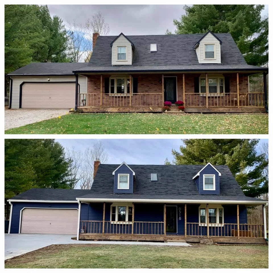 Milburn siding — before and after