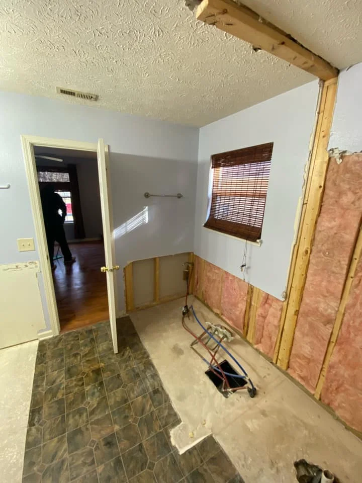 Taylor bathroom — rough-in stage