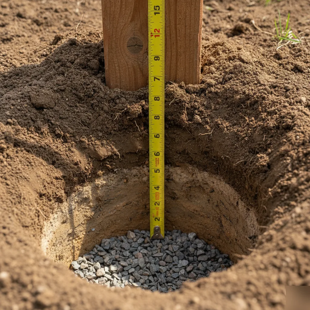 Fence post depth measurement rule brownsburg