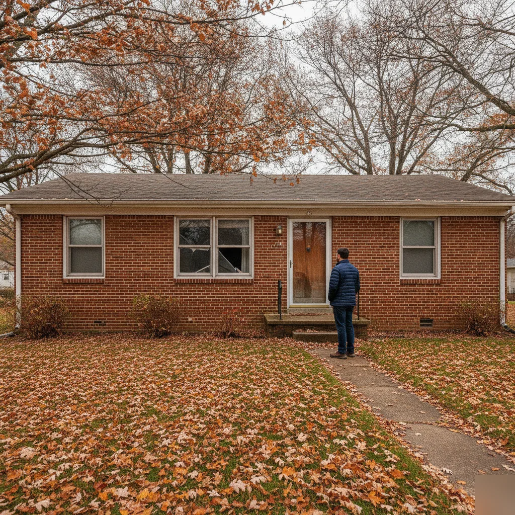 Warped window on a Brownsburg home during fall weather