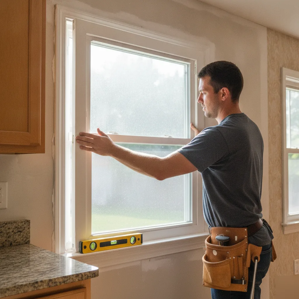 Single window replacement installation process in Brownsburg