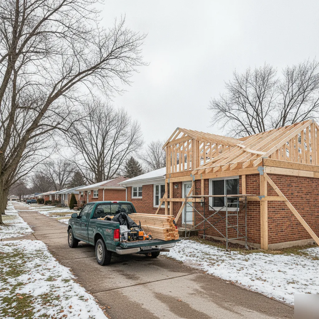 Second-story addition on an older Brownsburg home