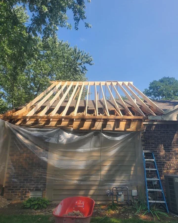 Room addition construction progress in Brownsburg by Terry Brodnik Group