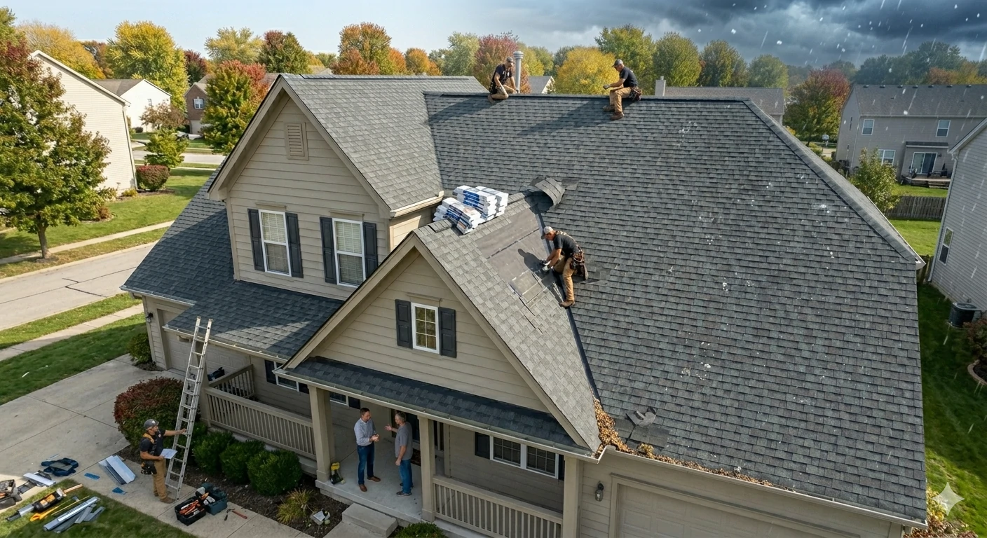 Completed roof replacement on Brownsburg Indiana home by Terry Brodnik Group