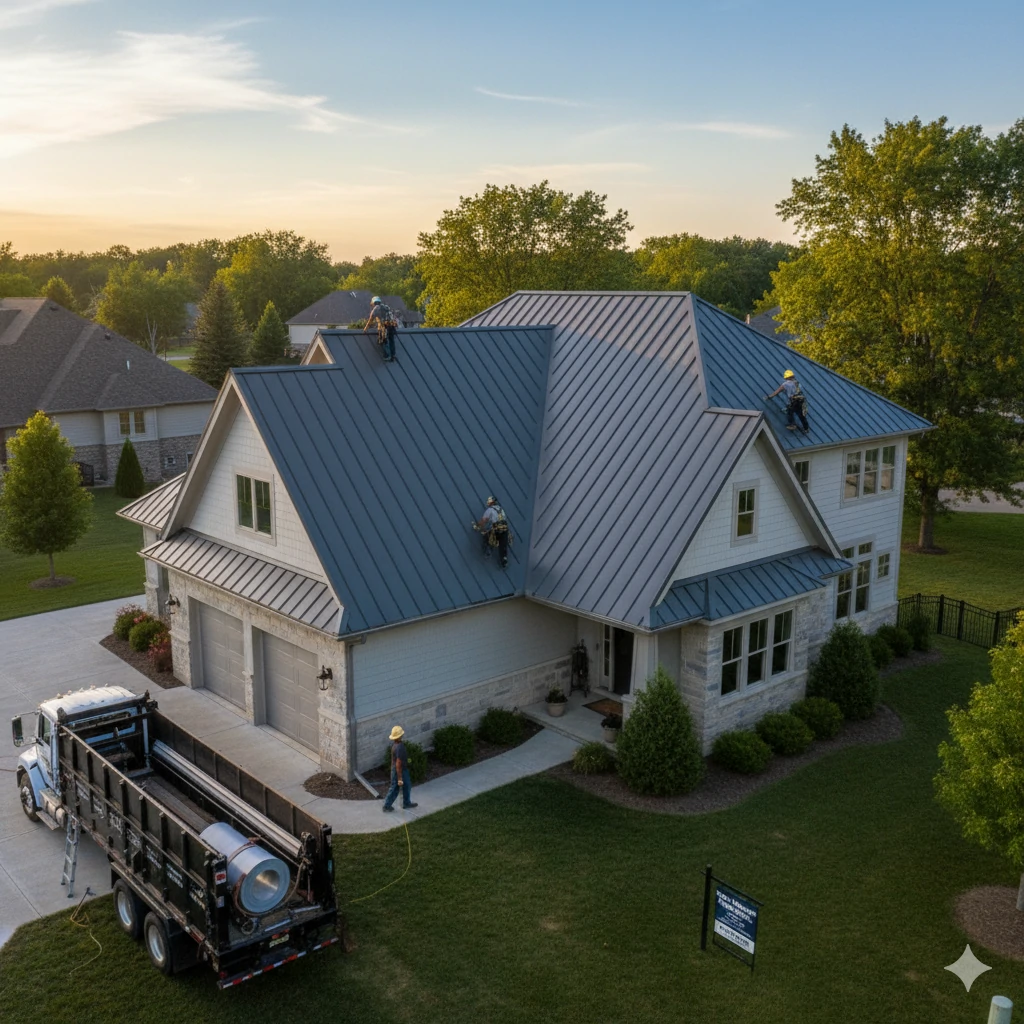 Metal roofing installation in Brownsburg Indiana by Terry Brodnik Group