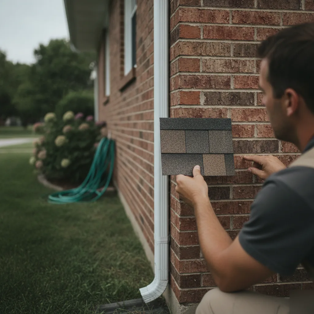 Matching shingle color to brick and trim on a Brownsburg home